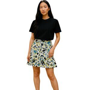Saloni NWT Blue Skirt Lou Crinkle Ruffle 4